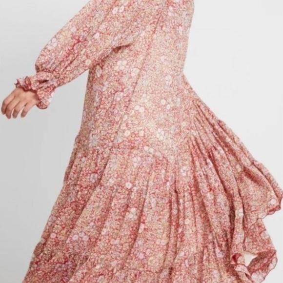 New! OPT Anthropologie Floral Long Sleeve Prairie Dress - Picture 3 of 7